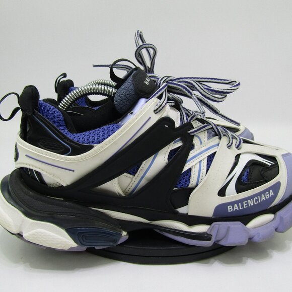 Balenciaga Track Sneakers Mens 8 Purple & Black 542023 Lace Up Activewear Logo - Picture 1 of 11